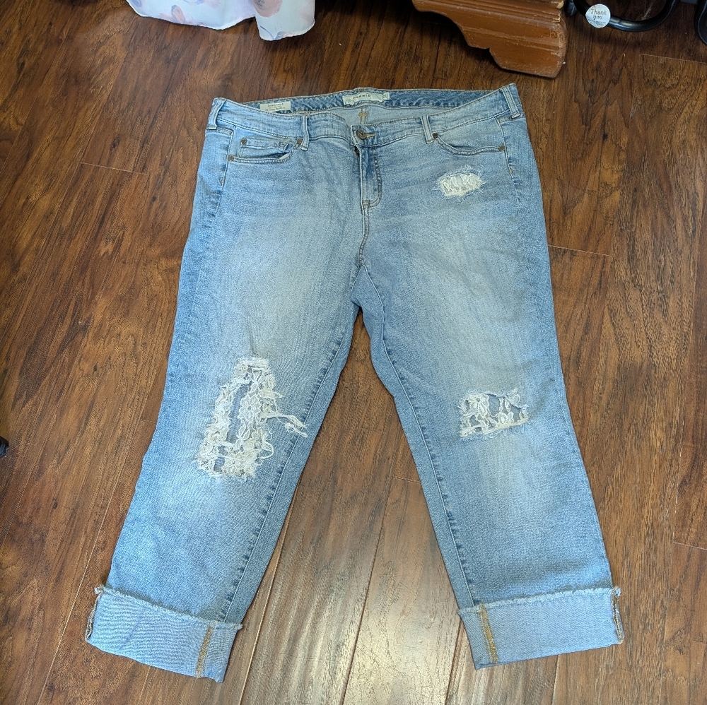 Crop Boyfriend Jean - Vintage Stretch Light Wash- Sz 20